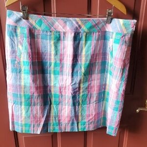Talbot Madras Plaid Multicolor Lined Skirt Size 16